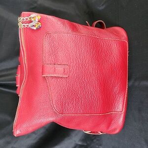 Terrida Luxury Italian Red Leather Venetian Backpack